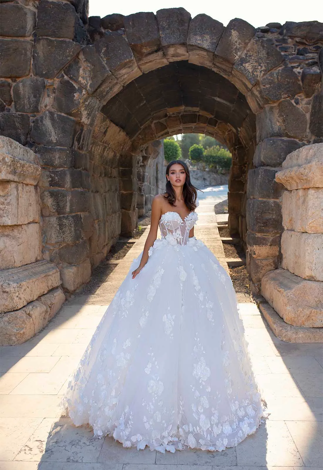 Elegant Pnina Tornai Big Ballgown Wedding Dress With Sweetheart Neckline,  Sleeveless Design, Backless Design And Handmade Flower Embellishments,  Featuring A Sweep Train Br2742 From Yuoy, $128.02