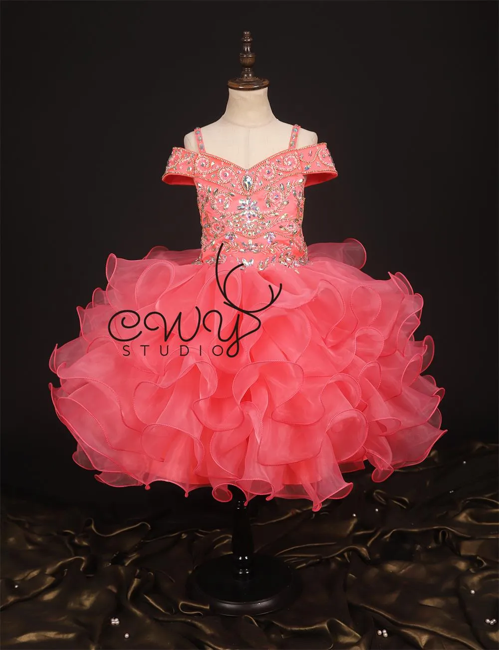 little rosie short pageant dresses Little Rosie 533 Hot Pink Toddler Cupcake Pageant Dress sz 3