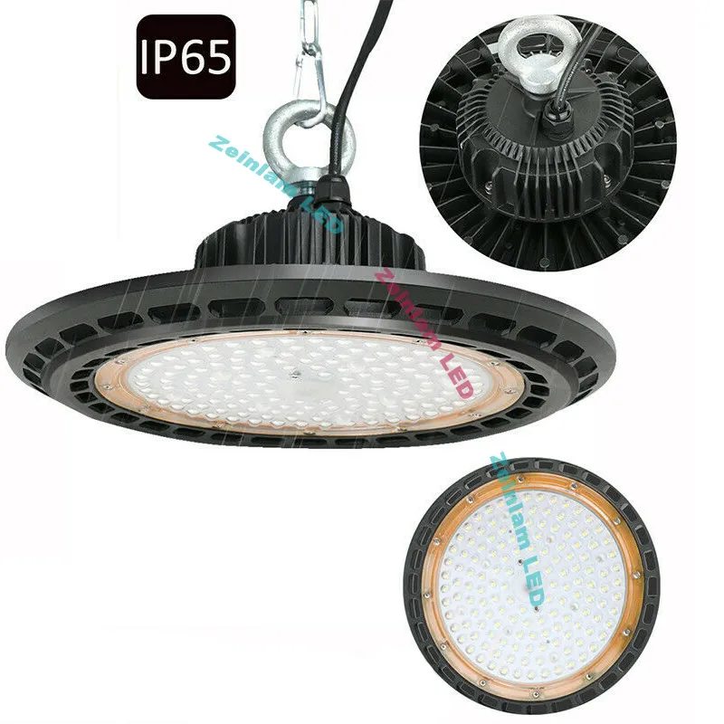 LED High Bay Light 100W 150W 200W 250W UFOIP65 AC85-265V LED Taşkın Işığı Alüminyum Madencilik Highbay Lamba Fabrika Atölyesi Işıkları