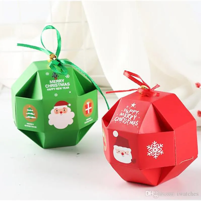 Caja de embalaje de dulces de Navidad DIY caja de embalaje de Navidad creativa de chocolate de caramelo de fiesta de vacaciones caja de cartón de regalo personalizado envío gratis