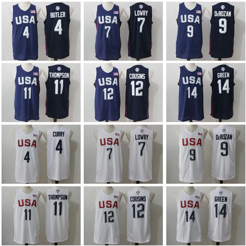 Man 2016 USA Basketbal Jerseys Dream Team 4 Stephen Curry Kyle Lowry Demar Derozan Thompson Demarcus Cousins ​​Harrison Barnes Draymond Green