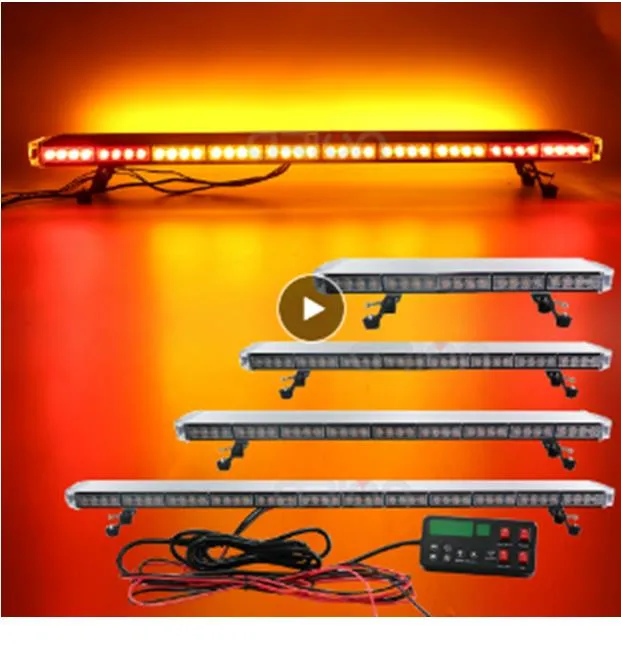 25" ile 54" LED Strobe Light Bar İtfaiyeci Polis Yanıp sönen Acil Fren Lambaları Amber çevirin Geri / W Araç Kamyon ışık çubuğunu Uyarı