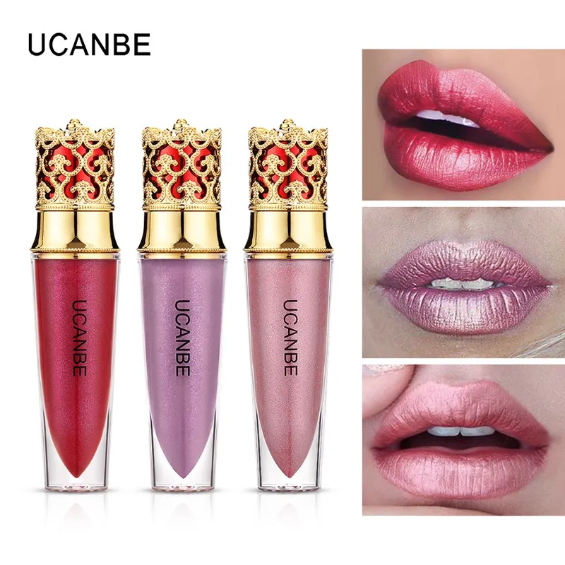 UCANBE Shimmer Matte Liquid Lip Gloss Trucco 6 colori Idratante impermeabile Nutriente idratante Velluto pigmentato Rossetto metallico 120 pezzi