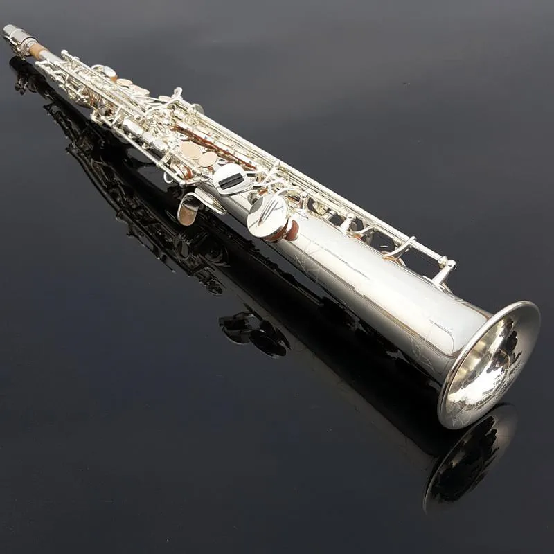 2019 Top Soprano Saxofoon Silver Sax Beroep Muziekinstrumenten Mondstuk Gratis verzending