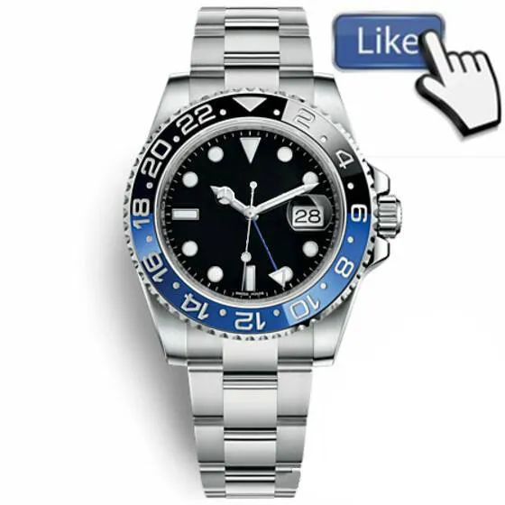 Luxury Mens Watch Watches Watches Wysokiej jakości moda ceramiczna ramka mechaniczna automatyczna stal ze stali nierdzewnej zegarki zegarki Jubilee GMTTT GMTTT