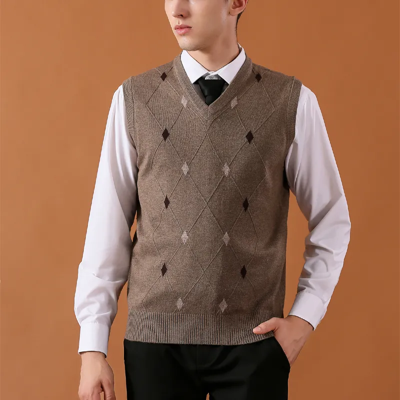 Cashmere Knitted Old Man Sweater Vest Casual Business Style Plus Size 3XL From Samanthe 30 DHgate.Com