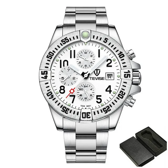 TEVISE Luxury Brand Orologio da uomo automatico da uomo dorato Orologio da polso impermeabile scheletro in acciaio inossidabile Relogio Masculino + SCATOLA