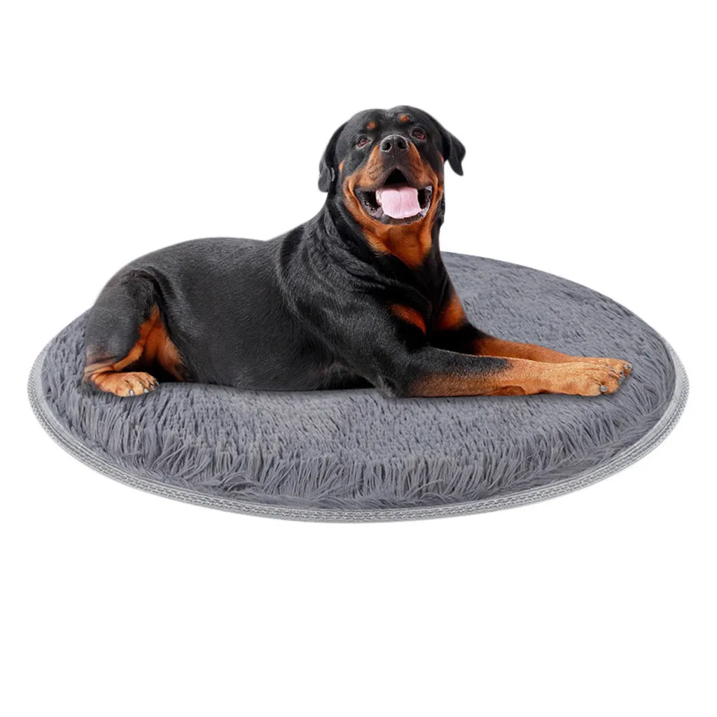 Pet Dog Puppy Cat Kennel Pad Bed Cushion Coral Fleece Mat varm mjuk filt Dog säng runda hundbäddar för stora hundar tvättbara288z