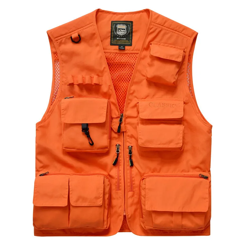 15 Fickor Män Kvinnor Utomhus Multi-Pocket Fiske Camping Jakt Vandring Vandring Fotografi Avtagbar Taktisk Man Vest T200610