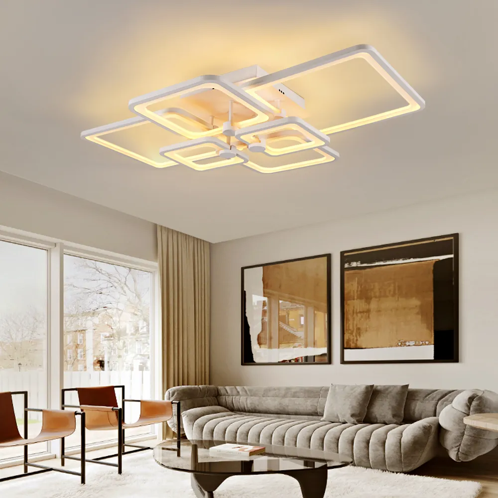 Lámpara LED de techo cuadrada para sala de estar, accesorios de cocina,  lámparas colgantes de cristales lampara techo salon lamparas led  decorativas de - AliExpress