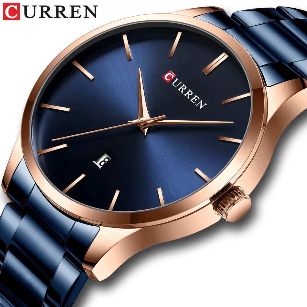 cwp Watch Men Fashion Style CURREN Classic Quartz Watches Stainless Steel Band Male Clock Business Men's Wristwatches Dress