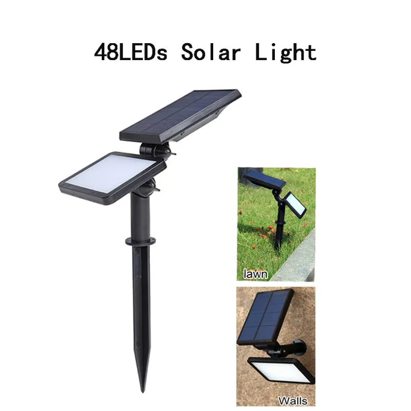 솔라 라이트 (48) LED 태양 전원 스포트 라이트 야외 경관 조명 정원 잔디 안뜰 마당 경로 태양 램프