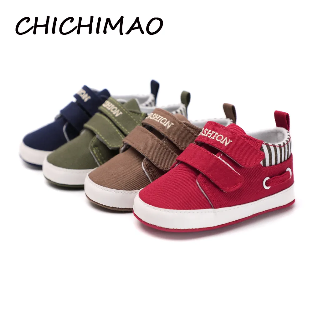 4 Pcs Wholesale Infant Babies Boy Girl Shoes Sole Soft Canvas Solid Footwear For Newborns Toddler Crib Moccasins 4 Colors Available