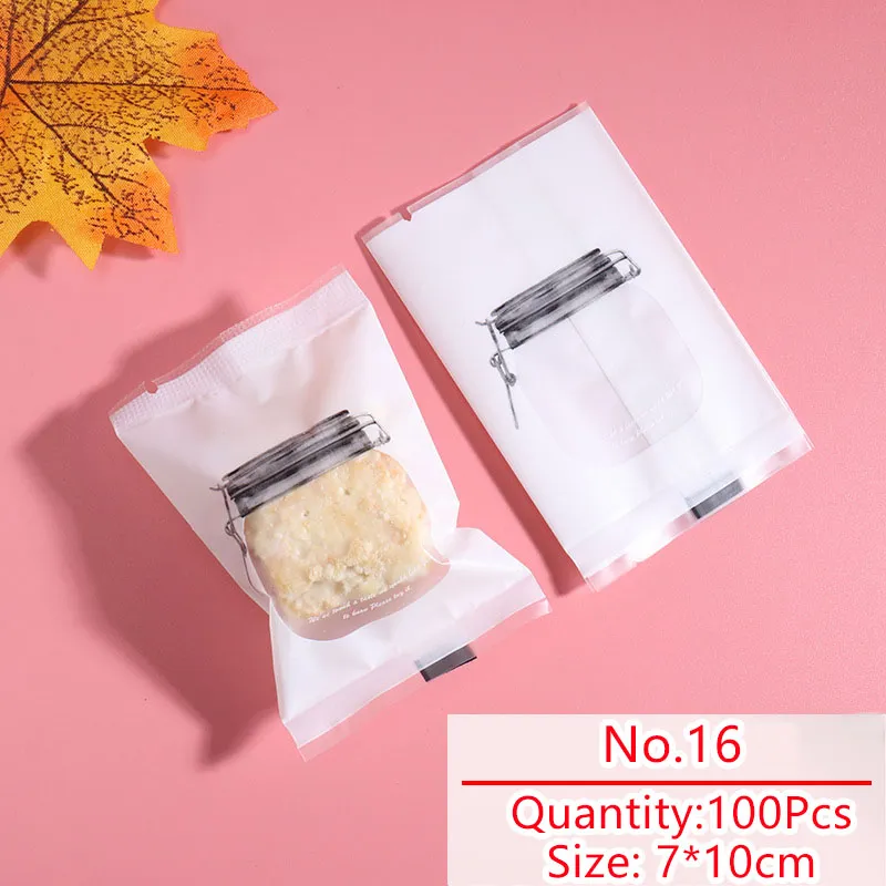 100pcs/lotキャンディーバッグクッキーパック透明ガラスボトルパターンキャンディーラッパー自家製ヌガーパーティーサックパッキングバッグ