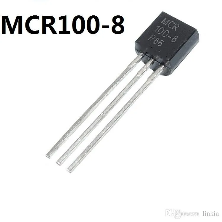 MCR100-8 Envägs tyristor 1A 600V in-line till-92
