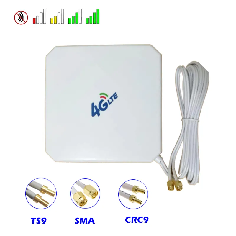 4G 3G Anten Mimo 35dBi Yüksek Kazanç Vantuz Ile Çift SMA TS9 CRC9 Erkek Konnektörler Modem Booster Router Hotspot Tekrarlayıcı için