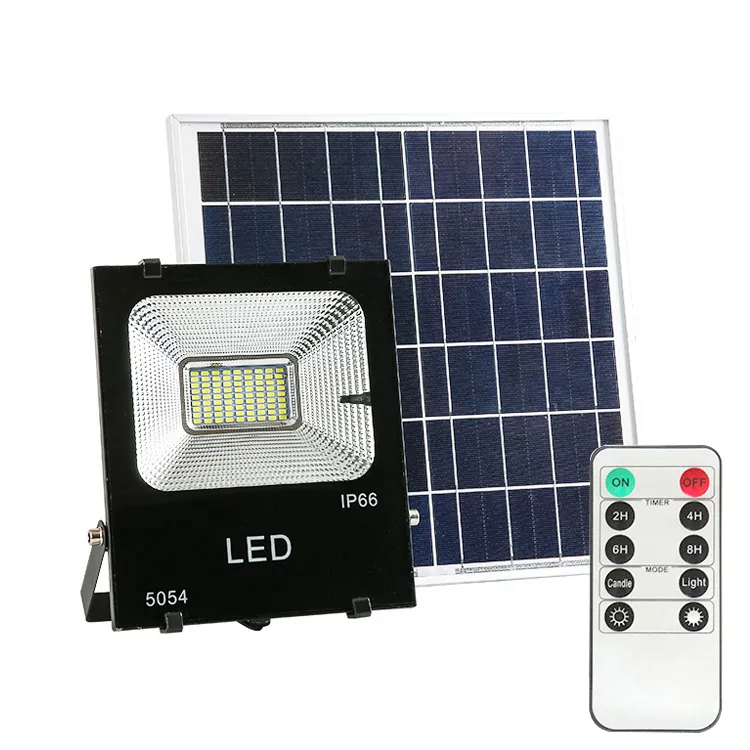 Solar Flood Lights Dusk to Dawn 6W Solar Panel 54Leds IP65 Waterproof Solar Powered Flood Light Outdoor Security Light Fixture