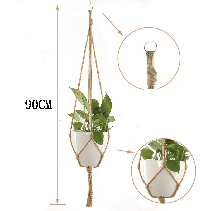 Sixyotie Vasi Sospesi per Piante Sospese Portafiori Corda per Vasi Appesi Macrame Plant Hanger Robusto Gancio