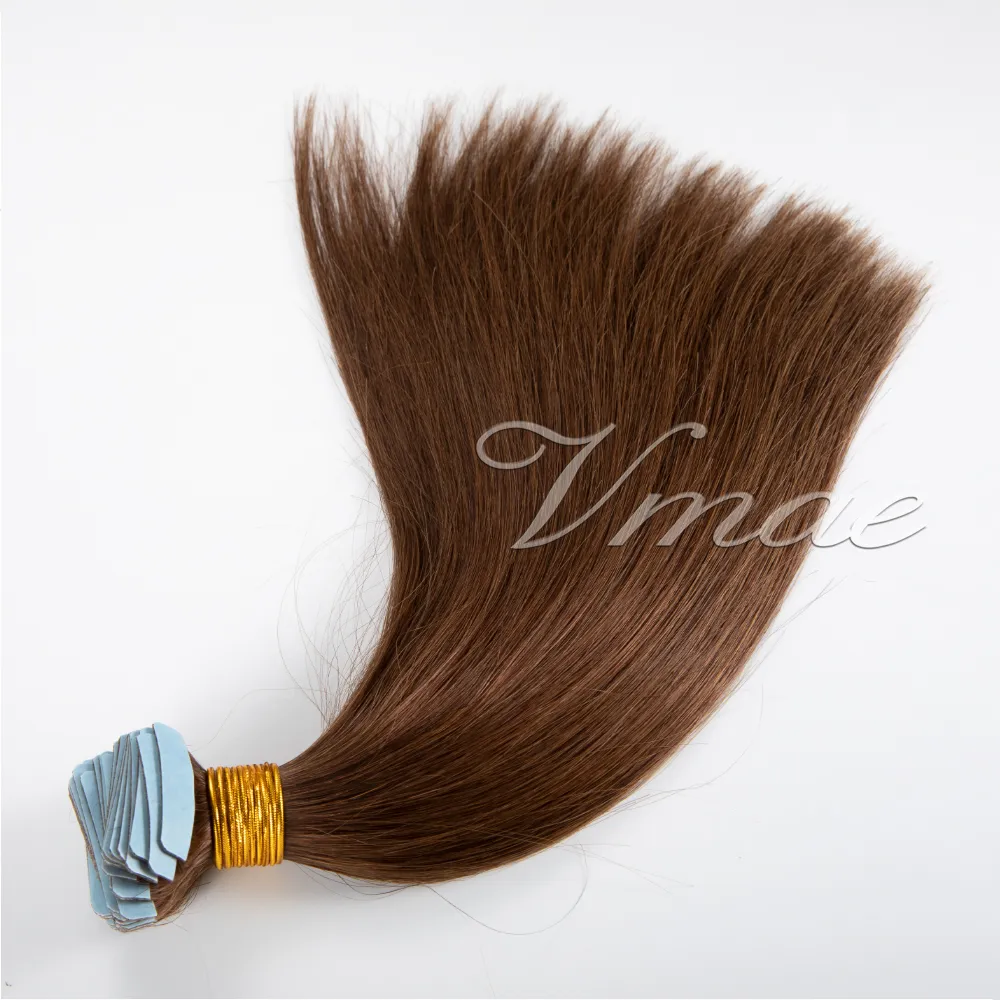 100g Nieprzetworzona dziewica Human Hair Extension Taśma w Indian Natural Brown Blonde Black Dwuosobowy Silk Prosto Skóry Wątek