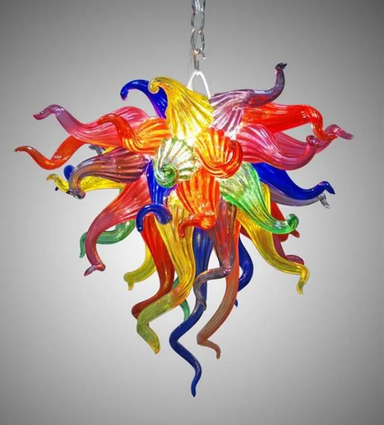 Bunter Murano-Glas-Kronleuchter, LED-handgefertigte Glaskunst-Kronleuchter-Lampe, Mini-süße Großhandels-Pendelleuchte für Flur, Wohnzimmer, Schlafzimmer