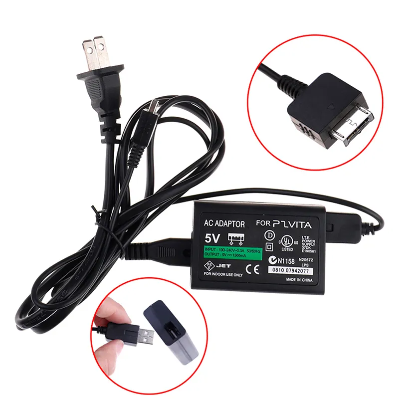 EU-US-Stecker-Ladegerät für Sony PS Vita 1000 PSV AC-Adapter Netzteil + USB-Datenkabel Hohe Qualität SCHNELLER VERSAND