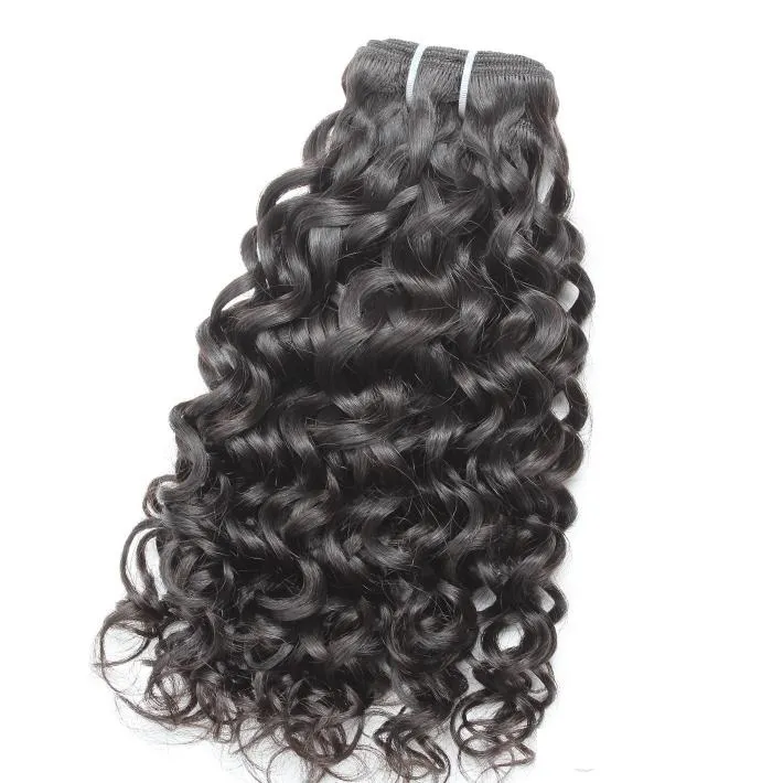 Greatremy 8-34inch小売1ピースの人間の髪の束ブラジルのバージンの髪の毛の織り水の波の大きな巻き毛の伸び緯糸
