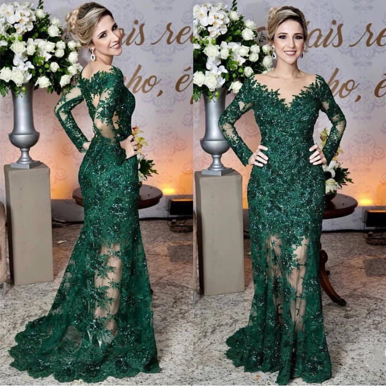 Vestito elegante verde shop