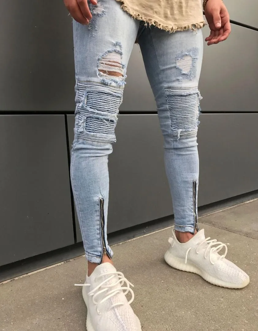 White biker jeans with zippers hotsell