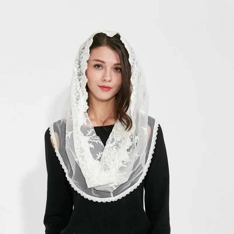 Foulard Dentelle Vintage Mantilla – Voile Catholique Mariée, Dentelle Élégante, Cheveux, Plage, Écharpe, Bandeau, Accessoire Robe De Mariée & Quotidien