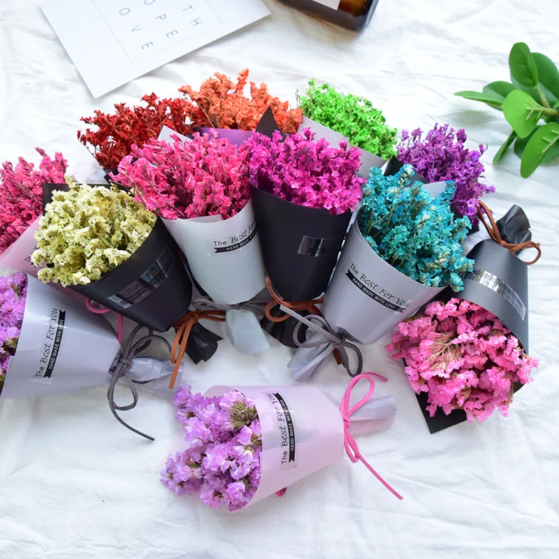 Forget Me Not Çiçek Hediye Gypsophila Çiçek Buket DIY Düğün Sonsuz Çiçek Sevgililer Günü Hediyeniz En Dekor Kurutulmuş
