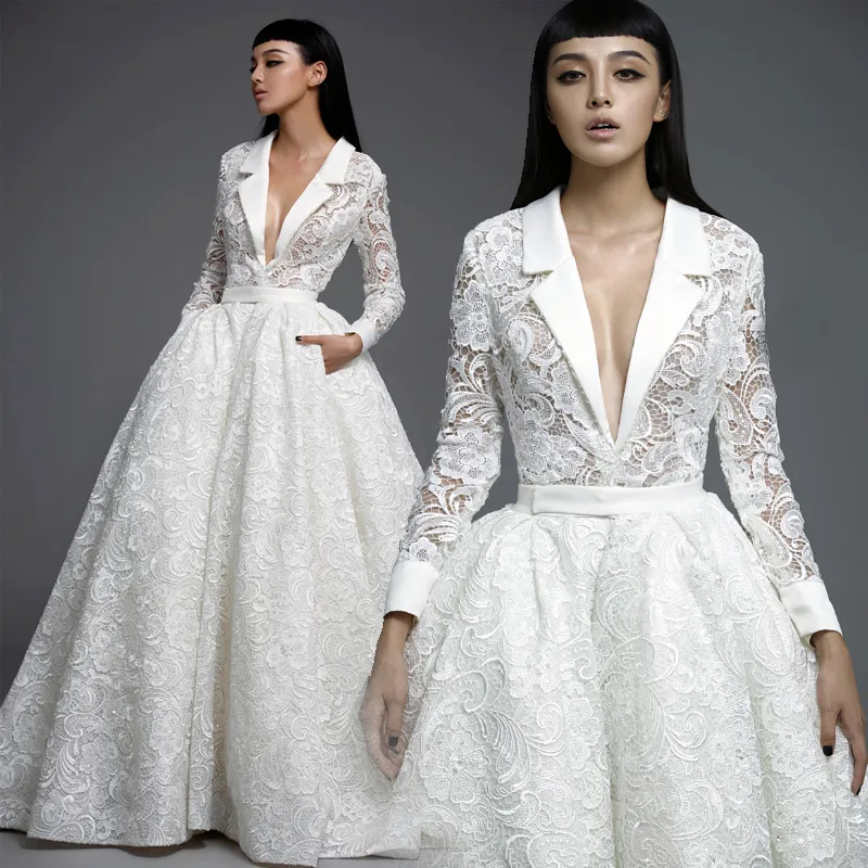 chinese dress ladies White Lace Maxi Dress main image 1
