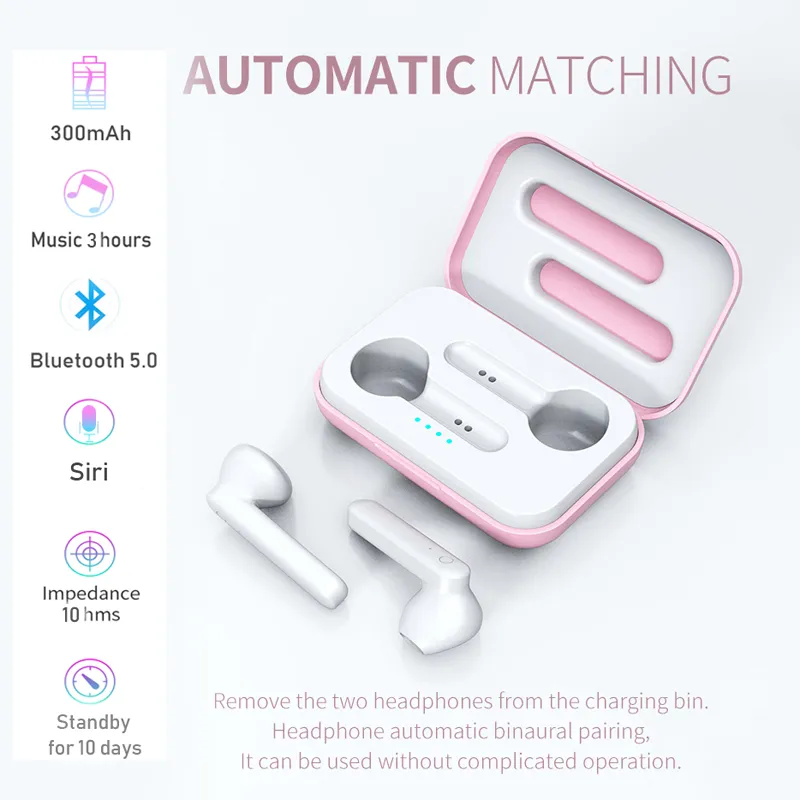 أزياء أفضل tws touch سماعات بلوتوث الرياضة سماعات لاسلكية handfree earbuds مع مربع شحن دعم سيري مايكروفون للهاتف