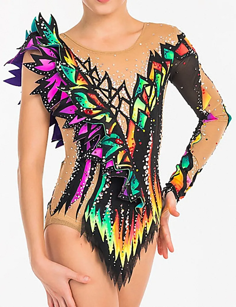 2020 Diseño De Trajes Rítmicos Cose En Rhinestones Gimnasia Leotardos Para Niñas Faldas Leotardo Competencia Salón De Baile Para Dama 92,43 € DHgate