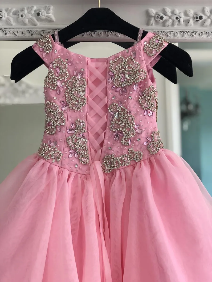 open lace back dress Hot Pink Sequin Homecoming Dress 2025 Short Party Dress Cold-Shoulder US8 / Hot Pink