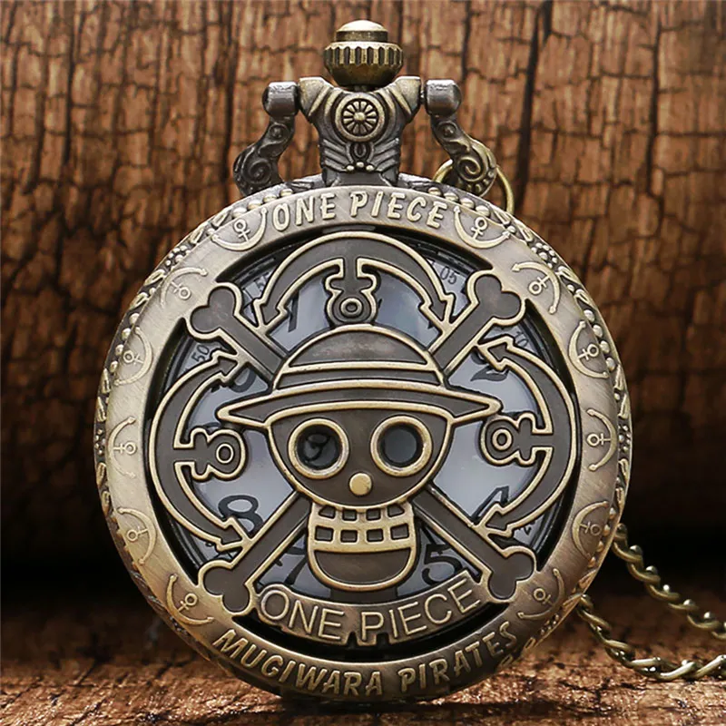 Vintage Antique Hollow Out One Piece Skull Design Orologio da taschino al quarzo Display analogico Orologio per uomo Donna Collana Catena Regali