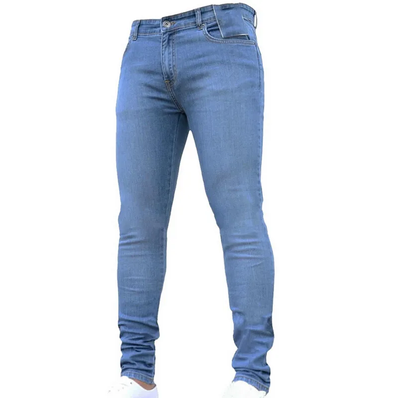 Men's Jeans Puimentiua New Mens Pencil Pants 2022 Fashion Men Casual Slim Fit Straight Stretch Feet Skinny Jeans For Male Hot Sell Trousers