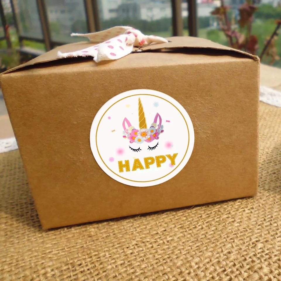 Tronzo Unicorn Şeker Kutusu Etiket Doğum Günü Partisi Süslemeleri çocuklar Mutlu Unicorn Parti Hediye Kutusu Çıkartmalar Ambalaj Düğün Hediyeleri
