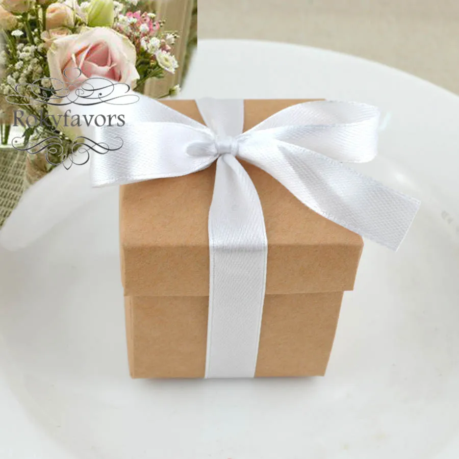 50ピース2ピー2 "リボンの結婚式の好みの箱キャンディボックス誕生日お菓子甘いパッケージイベントアイデア記念館ギフト