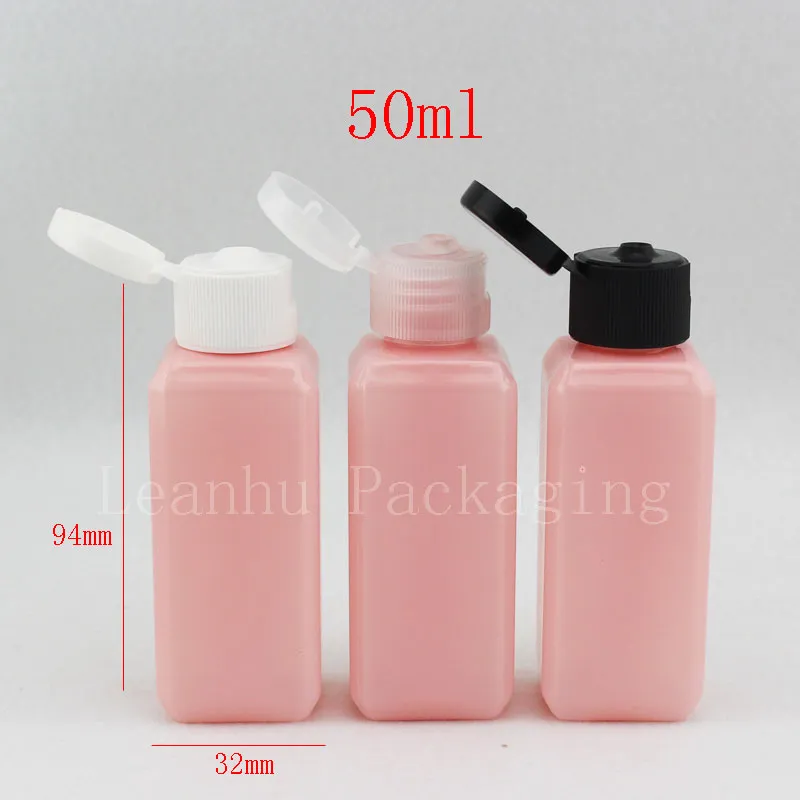Roze Flip Top Cap Packing Fles, 50ml Draagbare Travel Shampoo Fles, Lege Cosmetische Containers, Heldere Skin Water Make-upfles