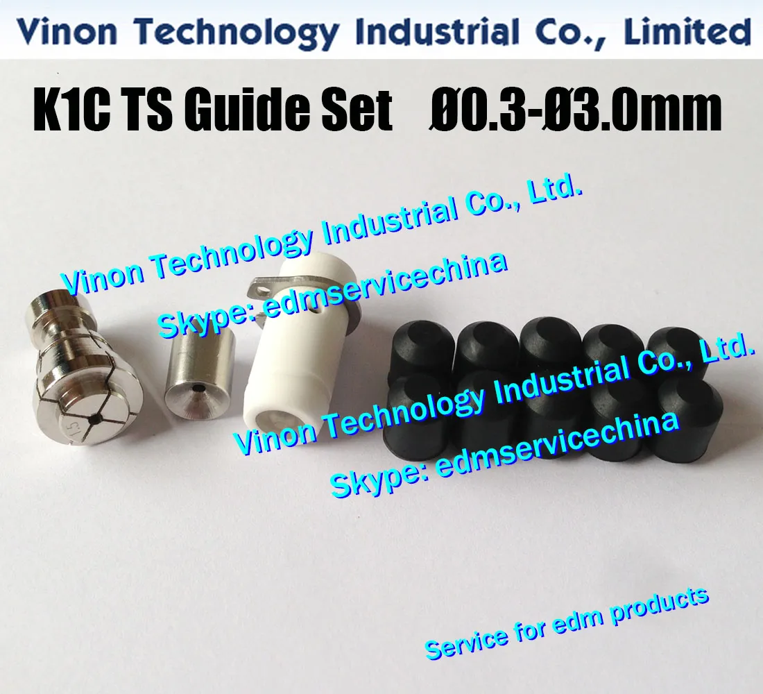 Sodc K1C, Charmilles SH2, Madra BT-2 3562020,0224030,663562020 용 d = 0.7mm K1C TS 가이드 세트 (1pc 가이드 + 1pc 콜레트 + 1pc 스페이서 + 10pc 밀폐 고무)