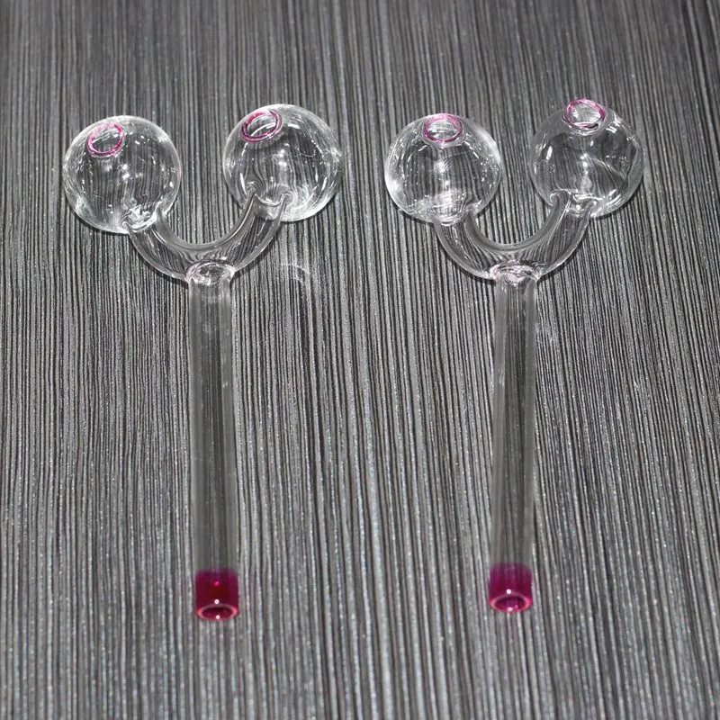 Double Bubble U-vorm Helder Glas Rookpijpen Kleurrijke Ball Bnog Dikke Oliebrander Buis