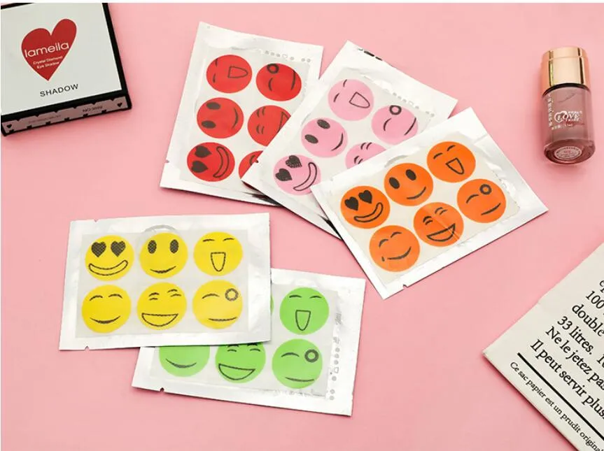 Summer daily smiley face anti-mosquito stickers cartoon mosquito repellent stickers 6 mosquito repellent buckles random colors mild and safe