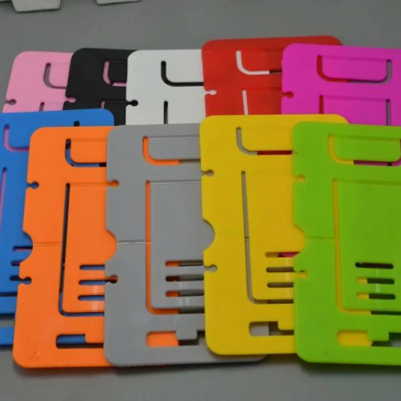 Bärbar plastfällbar kreditkort Mobil mobiltelefon surfplattor hållare 1000 st