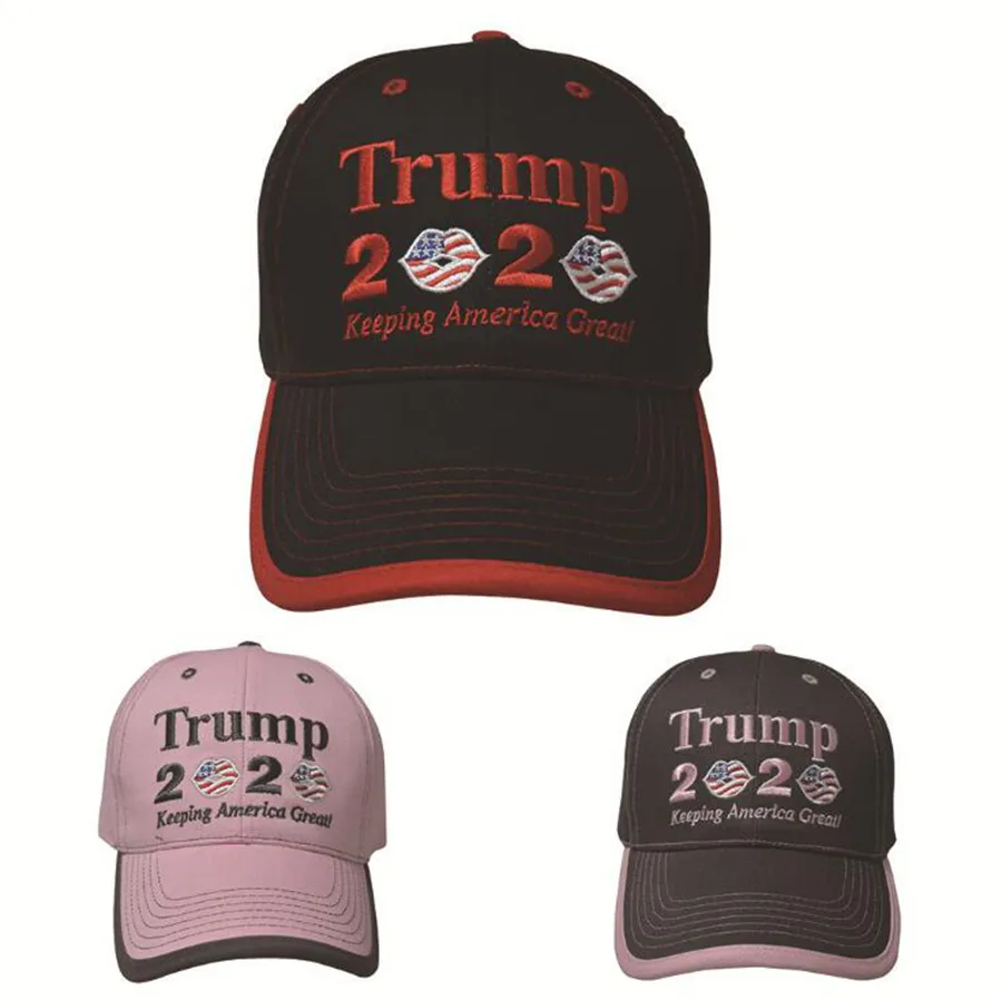 Trump 2020 Ball Hat Keep America Great Letter Embroidery Donald Trump Trump Lip Flag Girls Baseball Caps LJJO7592-11
