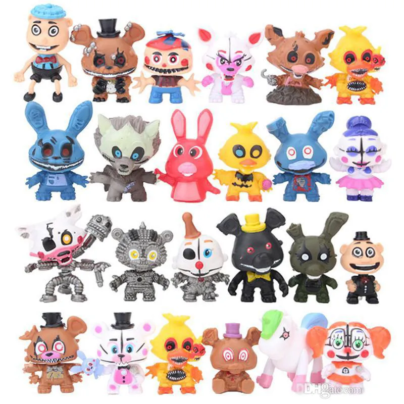 24 unids/set cinco noches en Freddys Freddy juguetes 5-7cm Bonnie Foxy Fazbear oso PVC figuras de acción regalo de fiesta