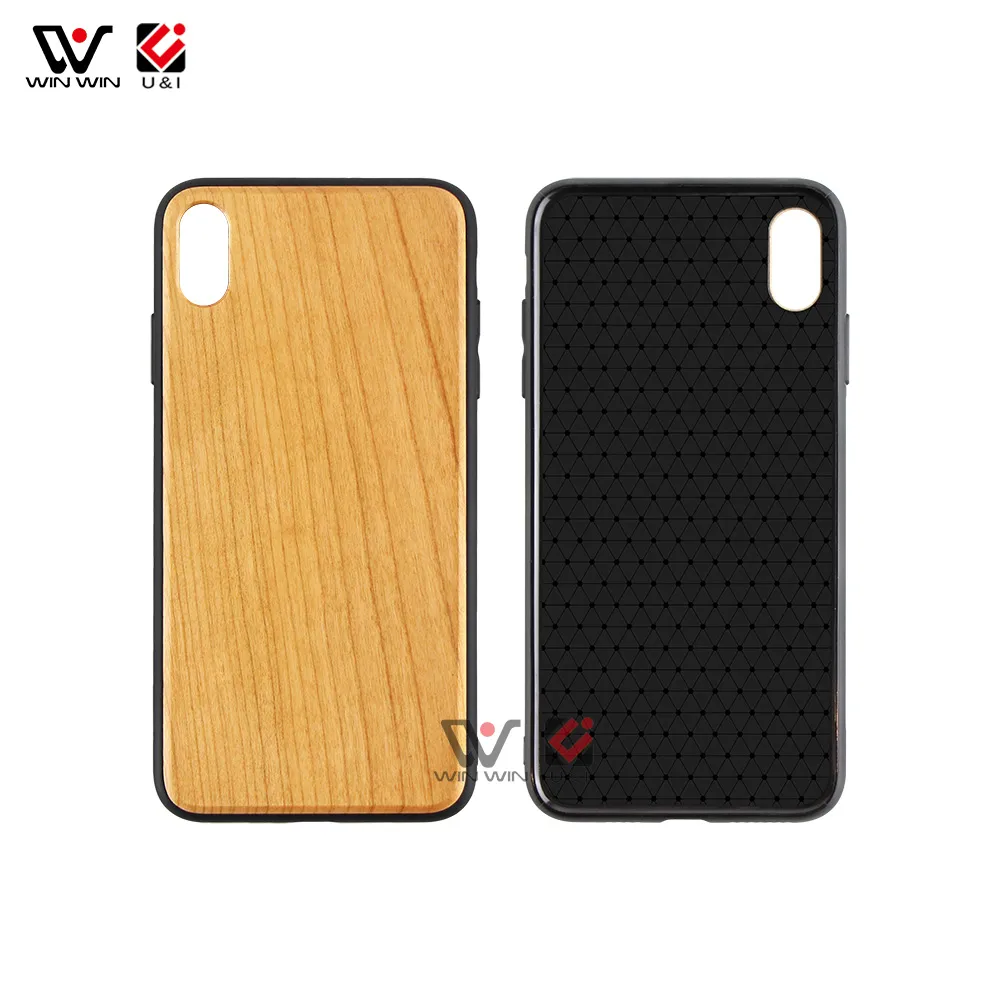 الأحدث في الحالات الهاتفية المخزنة مقاومة للماء لـ iPhone 7 8 X XR 11 12 13 Pormax XS Cherry Bamboo Wooden TPU Black Cover Cover Case Wholesale Fashion Covers