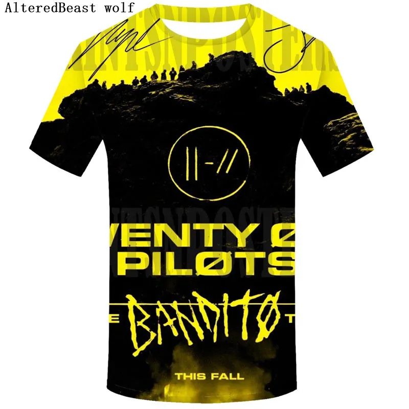 Twenty One Pilots Uomo 3d T Shirt Uomo Harajuku Top Hip Hop T-shirt da uomo Streetwear Madre Top Moda Uomo Abbigliamento Tshirt Y19072201