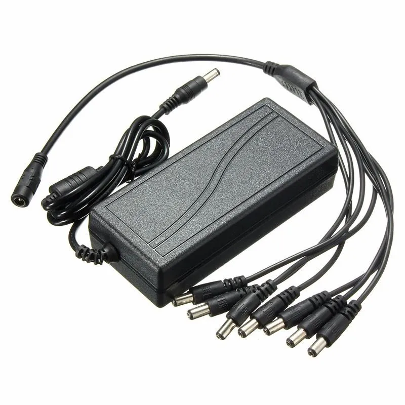 4A5A6A CCTV Security Camera DVR Power Supply Adapter + 8 Split Power Cable - 6A