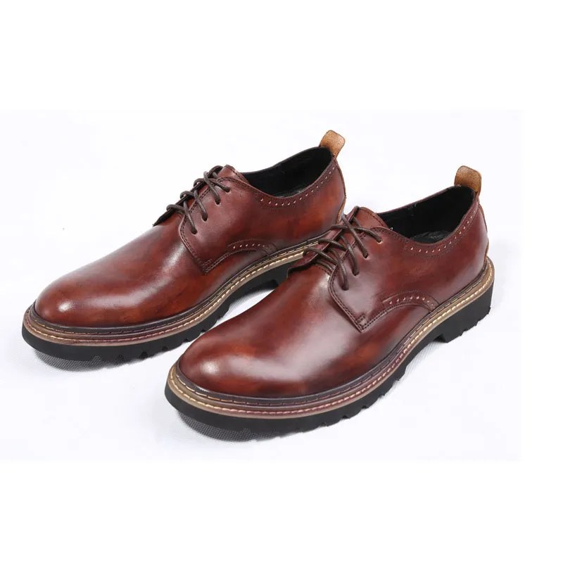 Oxford Formelle Veille Vobe en cuir Business Business Men Brand Bullock Lace Up Polishing Wedding Party Chaussures E40 415