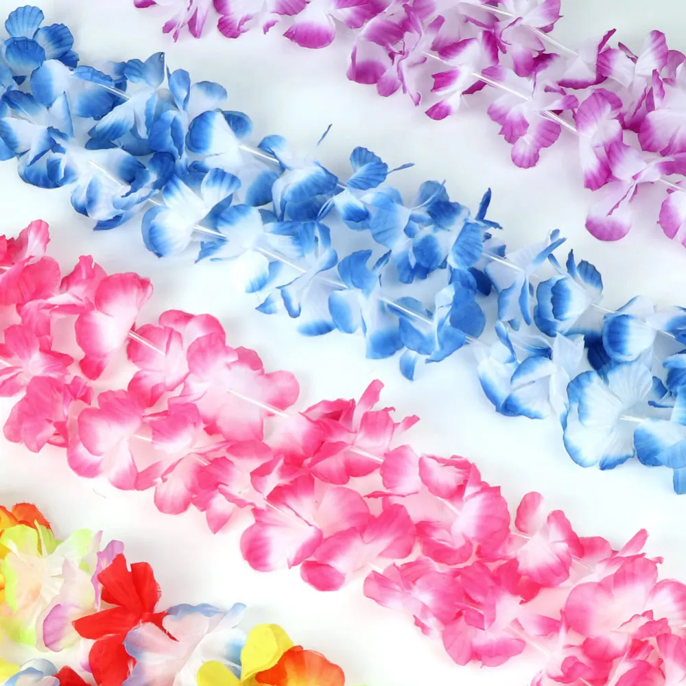 OurWarm Hawaiian Party Decorations hawaii lei Silk Garland Necklace Artificial Flowers Decoration Luau Party Decorations2044294